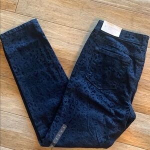 Ann Taylor Blue Skinny Jeans with Subtle Texture